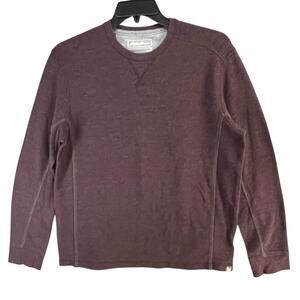 Eddie Bauer Thermal Sweatshirt Mens L Maroon Purple Waffle Knit Rugged Outdoors